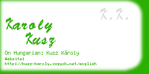 karoly kusz business card